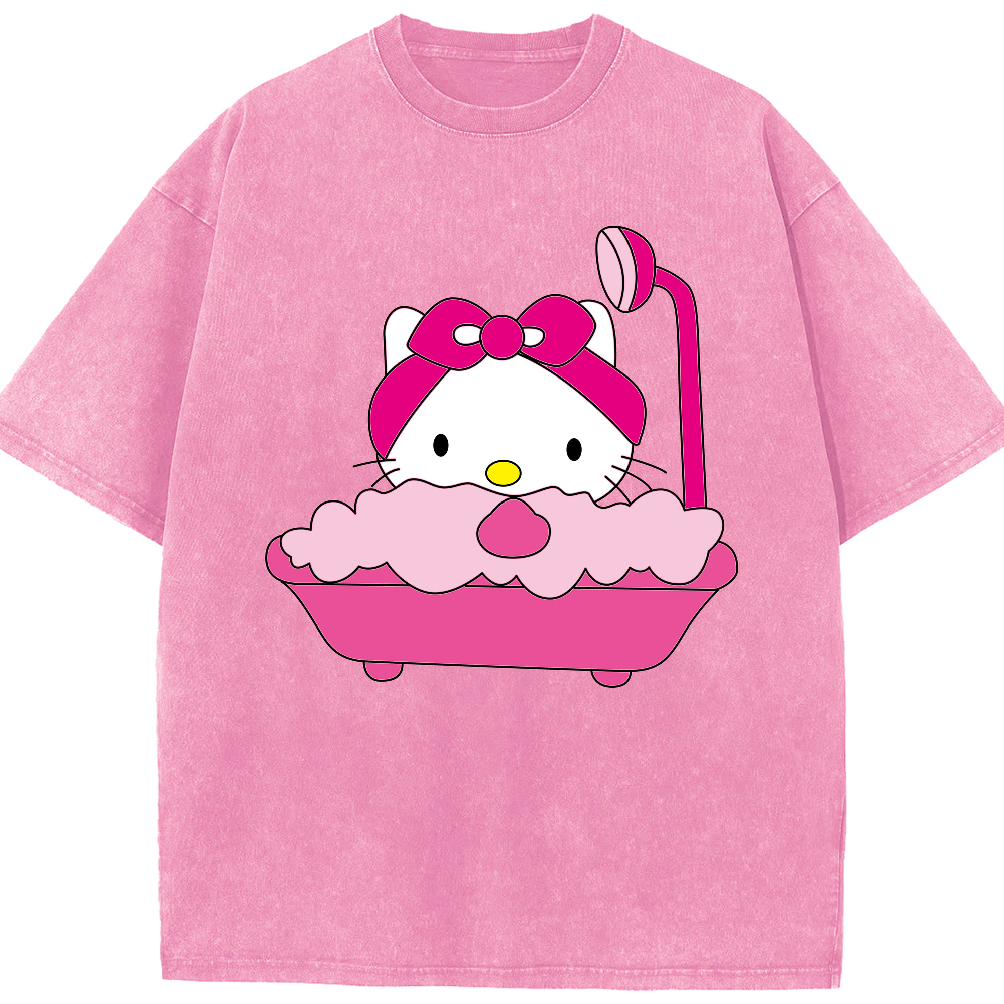 （画像用） Hello Kitty ハローキティ 綿100% ヴィンテージ風 半袖Tシャツ（フロントプリント）